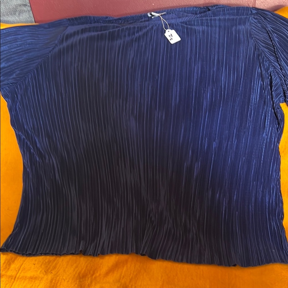 Elegant Pleated Top in Deep Blue